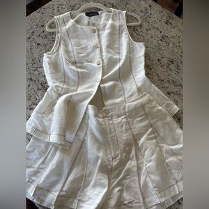 Fabrik cream colored vest and short set